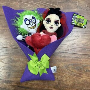 BEETLEJUICE &‎ LYDIA Valentine's Day 13" Plush Bouquet 2025 Ruz NEW Hearts